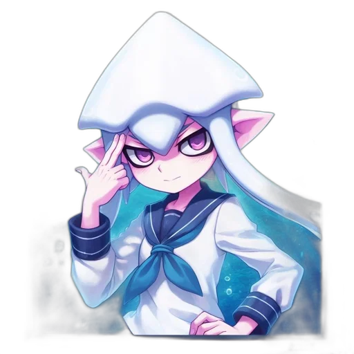 jacket, staff, hat, weapon, watercolor, anime, vaporwave, pixel art transparent PNG cut-out