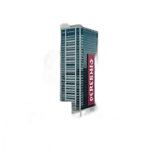 building, 3d render, photorealistic, aerial, view, cityscape, prominent, featuring transparent PNG cut-out