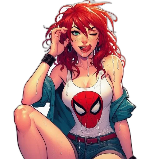 jacket, dress, comic book art, concept art, cartoon, pixel art, red, animated transparent PNG cut-out