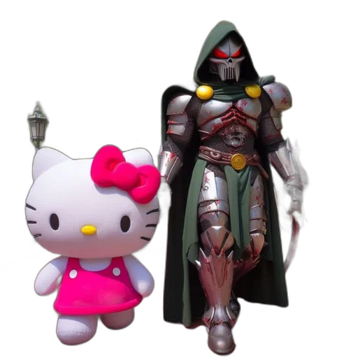 concept art, two, contrasting, characters, stand, together, park, setting transparent PNG cut-out