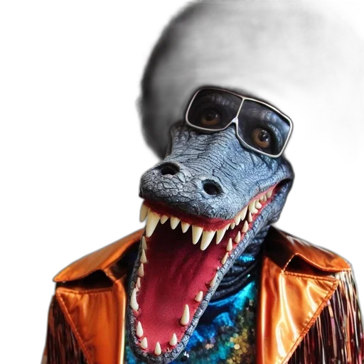 mask, jacket, dragon, creature, concept art, photorealistic, 3d render, outer space transparent PNG cut-out