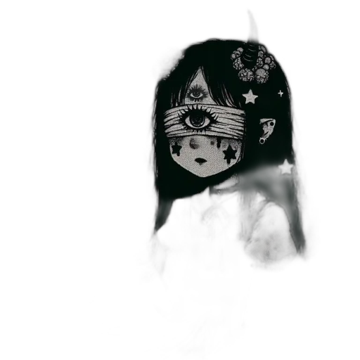 mask, face, robot, creature, concept art, anime, pencil sketch, comic book art transparent PNG cut-out
