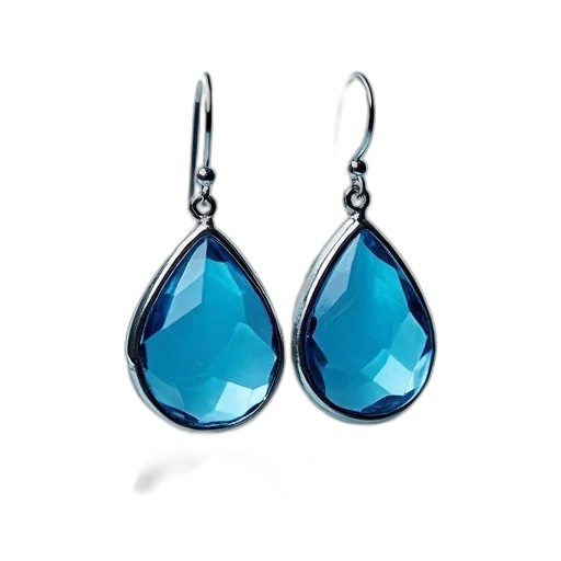 jewelry, blue, pair, silver, earrings, teardrop, shape, dangling transparent PNG cut-out