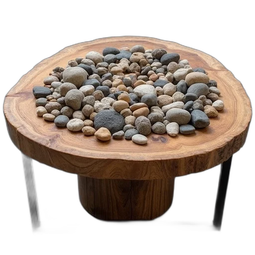 furniture, jewelry, food, 3d render, earth tones, large, rustic, wooden transparent PNG cut-out