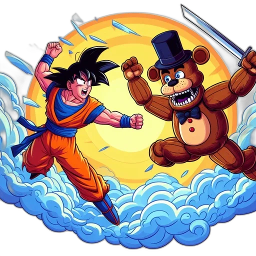 concept art, comic book art, cartoon, pixel art, fire, underwater, two, animated transparent PNG cut-out