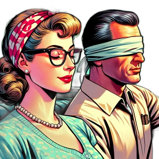 mask, comic book art, cartoon, cyberpunk, concept art, neon lights, couple, sit transparent PNG cut-out