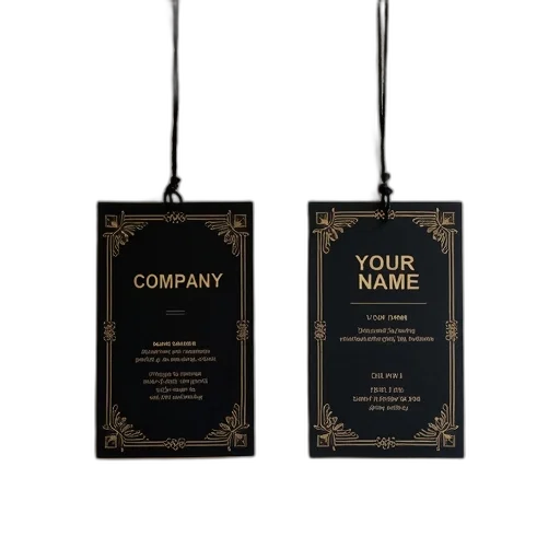 two, business, cards, hanging, wall, card, left, black transparent PNG cut-out