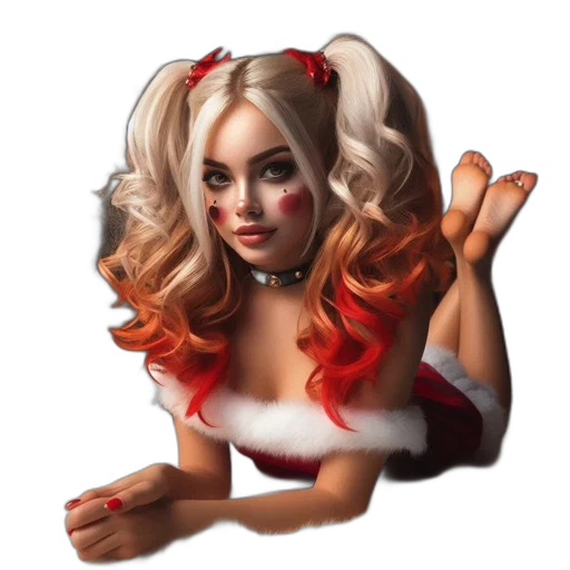 concept art, fantasy art, 3d render, pixel art, woman, festive, red, white transparent PNG cut-out