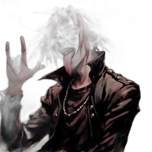 jacket, mask, face, hair, concept art, comic book art, cyberpunk, photorealistic transparent PNG cut-out