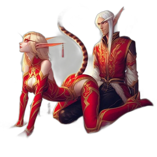 dragon, staff, concept art, fantasy art, pixel art, comic book art, red, two transparent PNG cut-out
