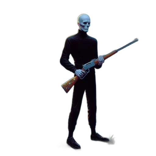 weapon, staff, robot, creature, concept art, 3d render, pixel art, cloaked transparent PNG cut-out