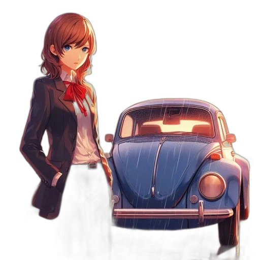 car, jacket, dress, robot, anime, concept art, cartoon, watercolor transparent PNG cut-out