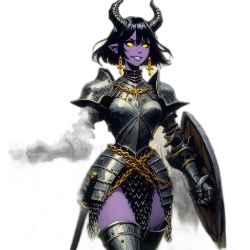 dragon, fantasy art, concept art, pixel art, comic book art, dark, female, warrior transparent PNG cut-out