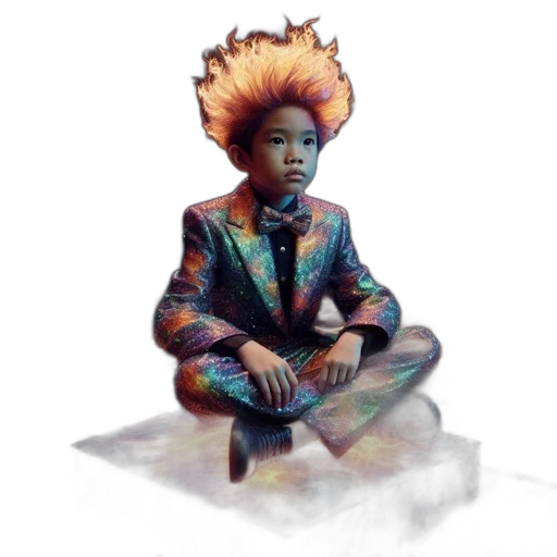 jacket, crown, hair, concept art, photorealistic, watercolor, pixel art, flame-haired transparent PNG cut-out