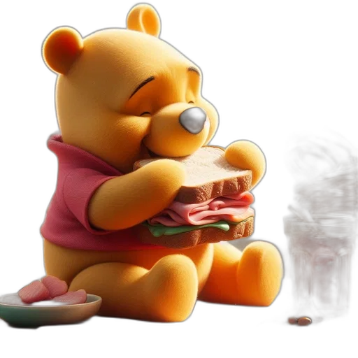 food, concept art, 3d render, photorealistic, fantasy art, winnie, pooh, beloved transparent PNG cut-out