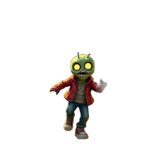 creature, mask, jacket, staff, concept art, 3d render, pixel art, fantasy art transparent PNG cut-out