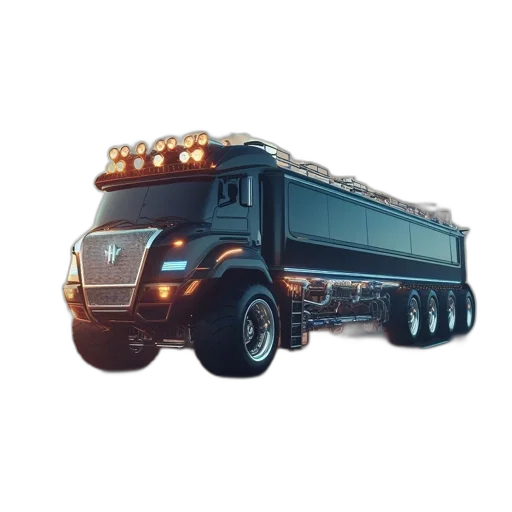 weapon, concept art, 3d render, pixel art, photorealistic, futuristic, black, truck transparent PNG cut-out