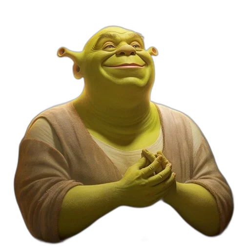 face, staff, mask, creature, 3d render, concept art, photorealistic, shrek transparent PNG cut-out