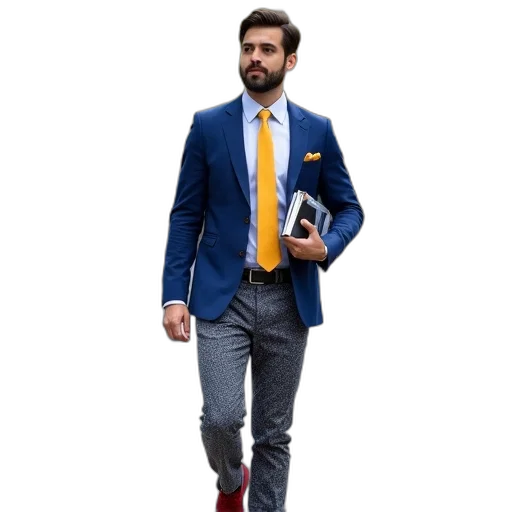 jacket, staff, photorealistic, 3d render, colorful, neon, blue, monochrome transparent PNG cut-out