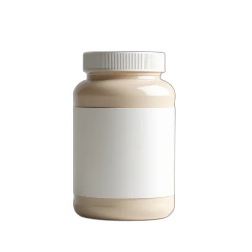 bottle, food, 3d render, earth tones transparent PNG cut-out