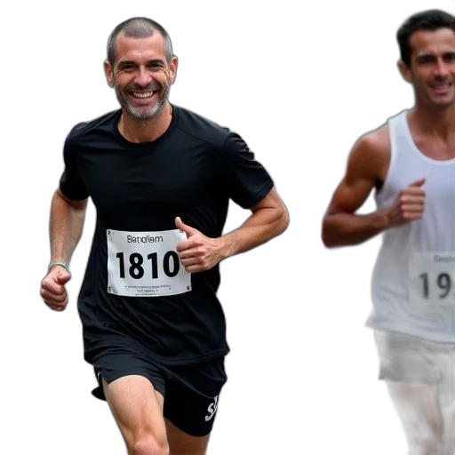 group, runners, participating, marathon, lead, runner, wearing, black transparent PNG cut-out