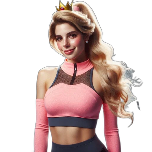 crown, fantasy art, concept art, cartoon, photorealistic, pastel, woman, pink transparent PNG cut-out
