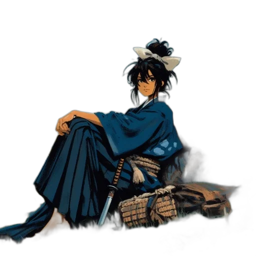 hat, dress, concept art, anime, fantasy art, pixel art, rain, blue transparent PNG cut-out
