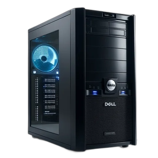 3d render, dell, optision, 7600, tower transparent PNG cut-out