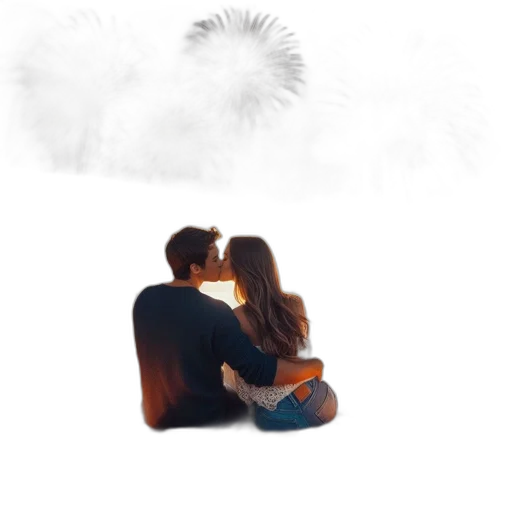 umbrella, photorealistic, concept art, fog, rain, outer space, fire, loving transparent PNG cut-out