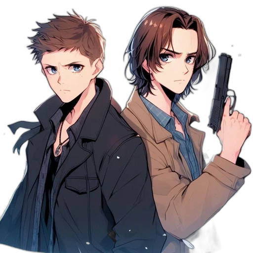 weapon, jacket, staff, anime, cartoon, comic book art, concept art, blue transparent PNG cut-out