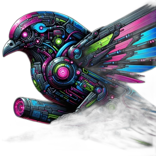 weapon, robot, animal, mask, concept art, fantasy art, 3d render, cyberpunk transparent PNG cut-out