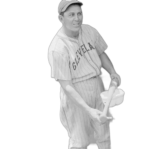 photorealistic, cartoon, concept art, black, white, photo, baseball, player transparent PNG cut-out