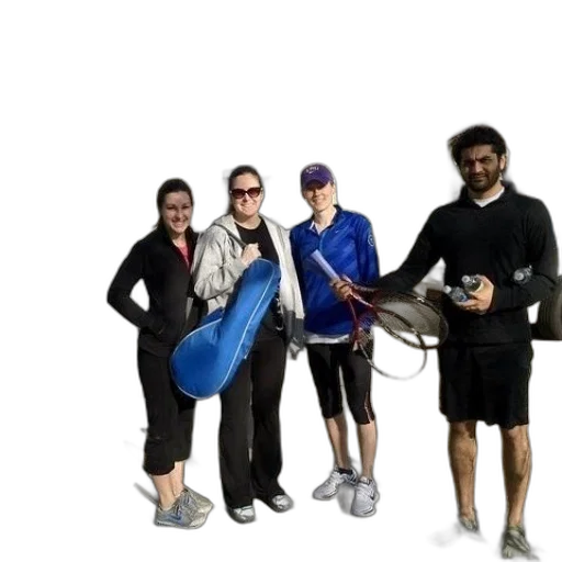 staff, umbrella, 3d render, group transparent PNG cut-out