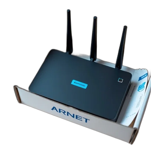 black, router, blue, label, top, placed, inside, white transparent PNG cut-out