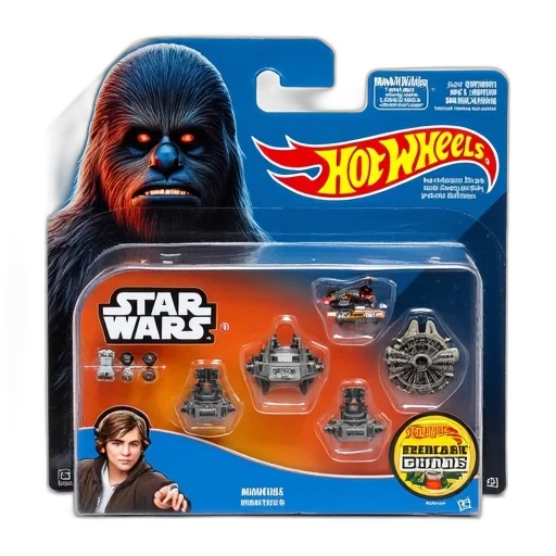 star, wars, themed, hot, wheels, toy, set, displayed transparent PNG cut-out