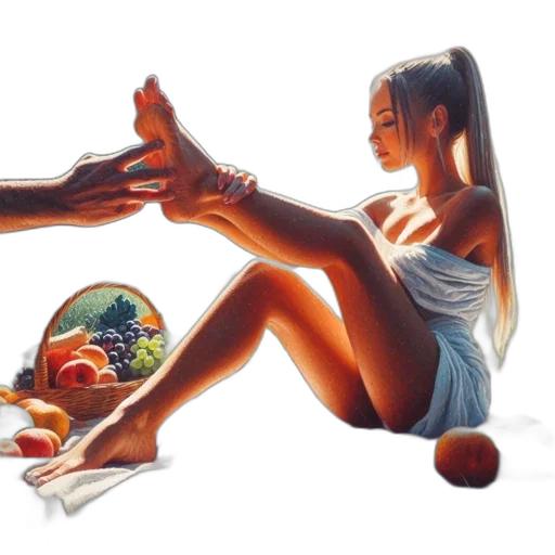 food, shoes, photorealistic, oil painting, concept art, fantasy art, outer space, neon lights transparent PNG cut-out