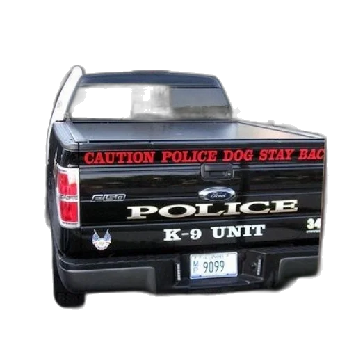 black, ford, police, truck, k-9, unit, sticker, back transparent PNG cut-out