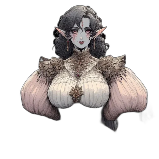 creature, fantasy art, concept art, pixel art, watercolor, ethereal, woman, unique transparent PNG cut-out