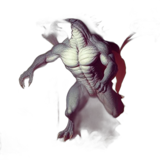 creature, dragon, concept art, fantasy art, 3d render, comic book art, monochrome, enormous transparent PNG cut-out