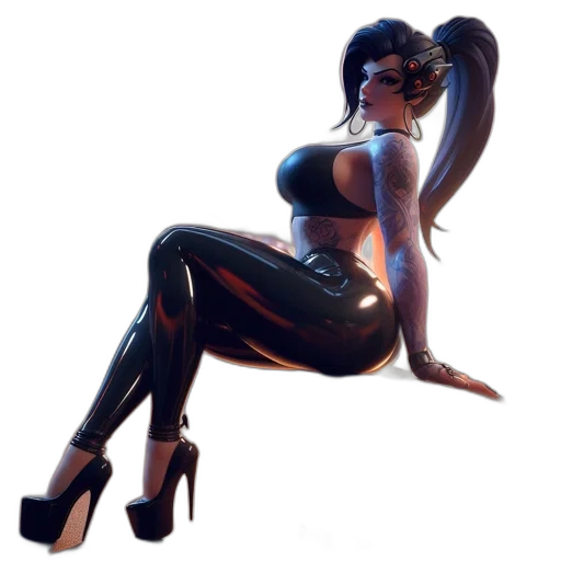 dress, staff, concept art, 3d render, cyberpunk, fantasy art, neon lights, animated transparent PNG cut-out