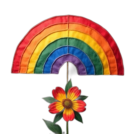 umbrella, hat, flower, crown, colorful, rainbow, flag, large transparent PNG cut-out