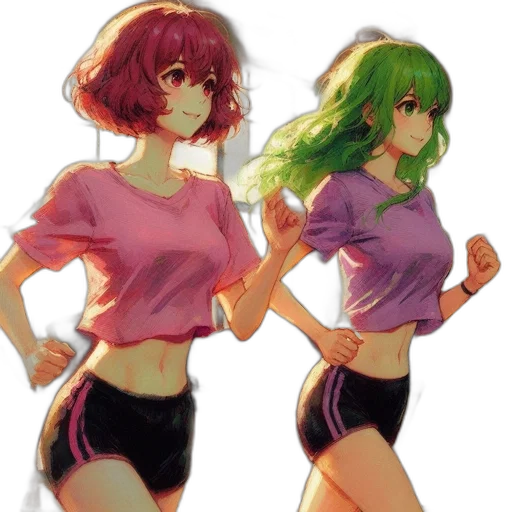 watercolor, anime, pixel art, concept art, neon lights, green, neon, colorful transparent PNG cut-out