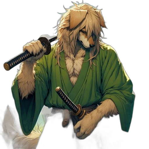 staff, animal, concept art, fantasy art, watercolor, anime, green, earth tones transparent PNG cut-out