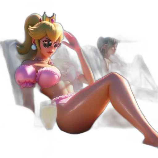crown, dress, concept art, 3d render, fantasy art, vaporwave, pastel, two transparent PNG cut-out