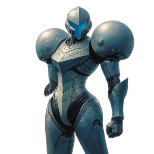 robot, concept art, 3d render, blue, enormous, fully-armored, silver, stands transparent PNG cut-out