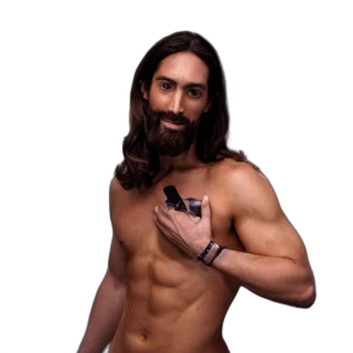 hair, animal, creature, photorealistic, concept art, jesus, instagram, top transparent PNG cut-out