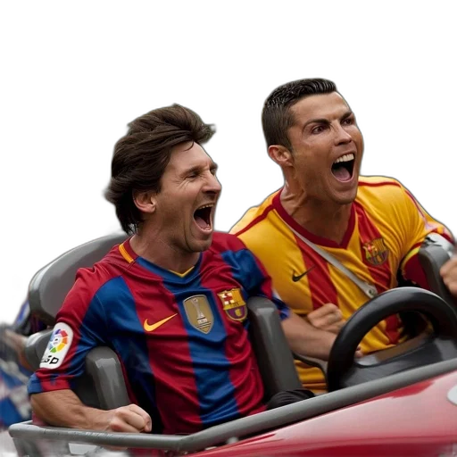car, photorealistic, concept art, 3d render, two, barcelona, fans, enjoy transparent PNG cut-out