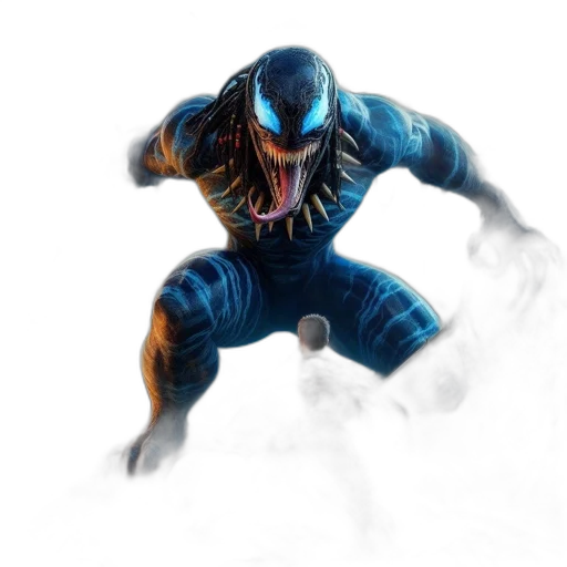 mask, creature, concept art, comic book art, 3d render, photorealistic, blue, blue-lit transparent PNG cut-out