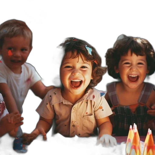 photorealistic, 3d render, oil painting, concept art, fire, two, laughing, girls transparent PNG cut-out