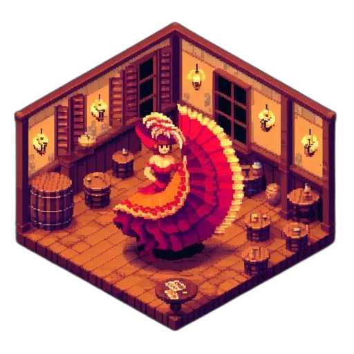 furniture, jewelry, staff, dress, pixel art, concept art, fantasy art, 3d render transparent PNG cut-out